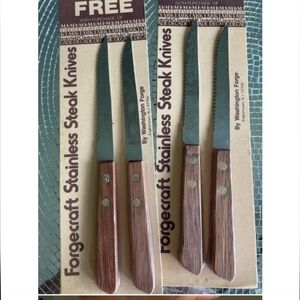 Forgecraft Stainless Steak Knives by Washington Forge New 4 Total
